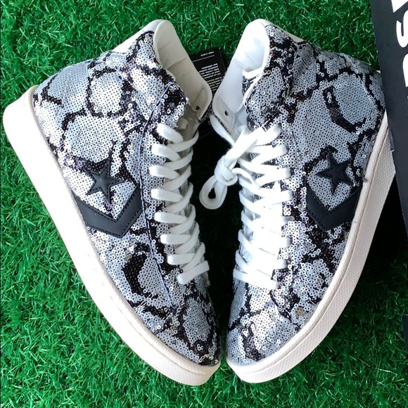 Converse PRO Leather mid silver/vintage wht/blk WM - Picture 15 of 16